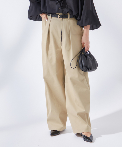 journal standard L'essage（ジャーナルスタンダードレサージュ）の「《追加2》CP タックチノパンツ（チノパンツ・レディース・ブラック/ベージュ・40/38/36/34）」の19枚目の写真