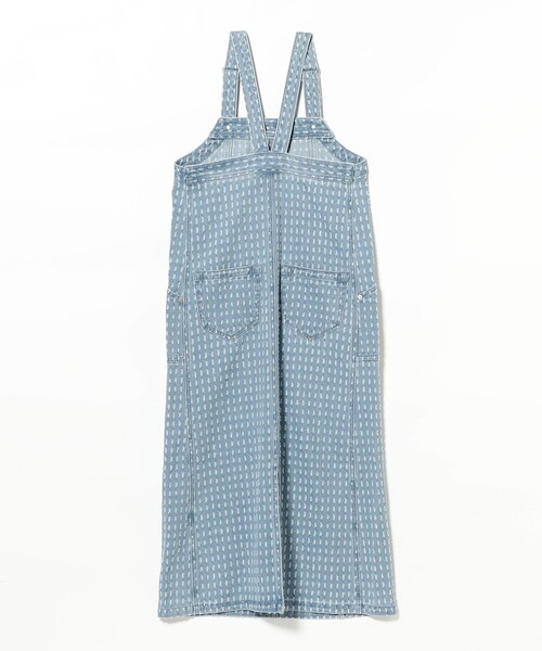 B:MING by BEAMS（ビーミングバイビームス）の「ジャカード デニム カーゴ ワンピース（S～M）（ジャンパースカート・レディース・ライトブルー/ブラック・SMALL/MEDIUM）」の15枚目の写真