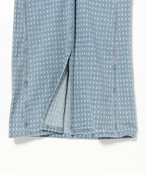 B:MING by BEAMS（ビーミングバイビームス）の「ジャカード デニム カーゴ ワンピース（S～M）（ジャンパースカート・レディース・ライトブルー/ブラック・SMALL/MEDIUM）」の16枚目の写真