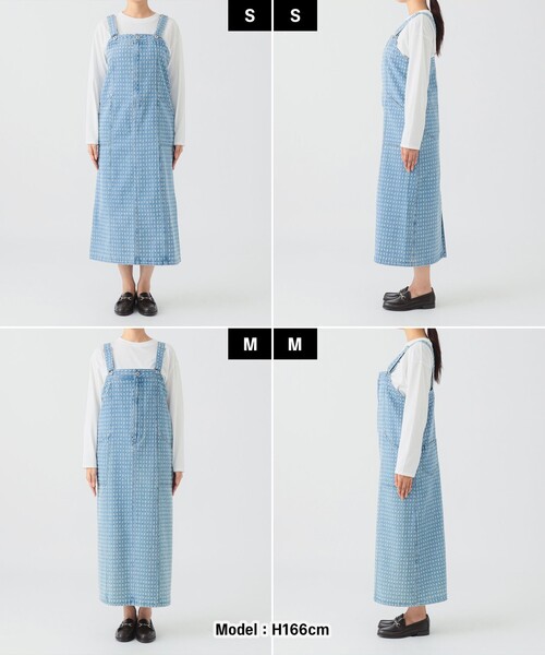 B:MING by BEAMS（ビーミングバイビームス）の「ジャカード デニム カーゴ ワンピース（S～M）（ジャンパースカート・レディース・ライトブルー/ブラック・SMALL/MEDIUM）」の22枚目の写真