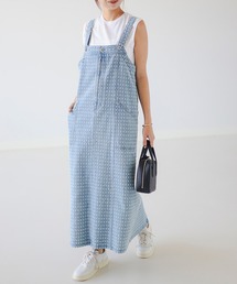 B:MING by BEAMS | ジャカード デニム カーゴ ワンピース(S~M)(ジャンパースカート)