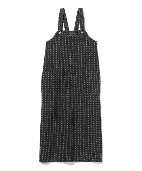 B:MING by BEAMS（ビーミングバイビームス）の「ジャカード デニム カーゴ ワンピース（S～M）（ジャンパースカート・レディース・ライトブルー/ブラック・SMALL/MEDIUM）」の2枚目の写真
