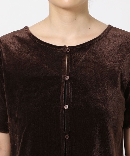 LOWRYS FARM（ローリーズファーム）の「シアーベロアメローカーディガンＳＳ　577737（カーディガン/ボレロ・レディース・ブラック/ネイビー/ブラウン/アイボリー・FREE）」の14枚目の写真