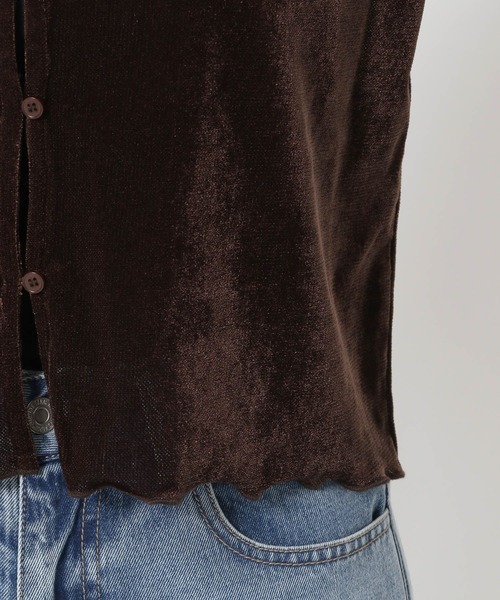 LOWRYS FARM（ローリーズファーム）の「シアーベロアメローカーディガンＳＳ　577737（カーディガン/ボレロ・レディース・ブラック/ネイビー/ブラウン/アイボリー・FREE）」の12枚目の写真