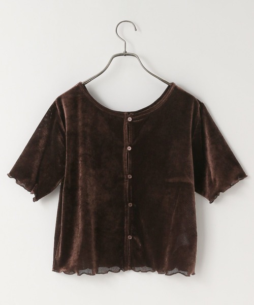 LOWRYS FARM（ローリーズファーム）の「シアーベロアメローカーディガンＳＳ　577737（カーディガン/ボレロ・レディース・ブラック/ネイビー/ブラウン/アイボリー・FREE）」の18枚目の写真