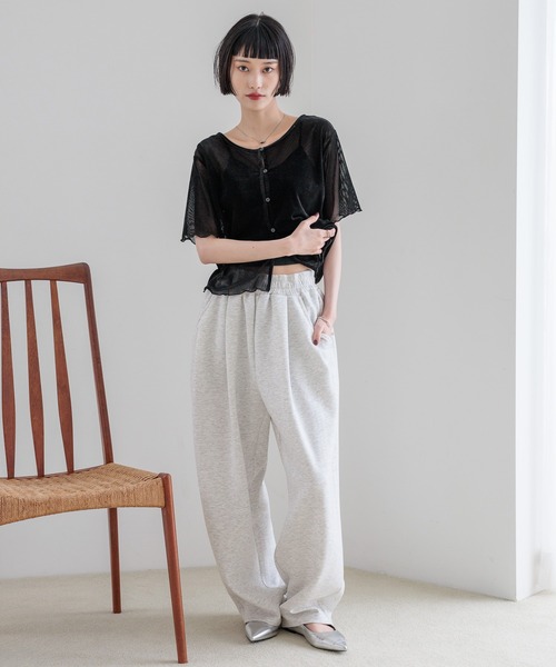 LOWRYS FARM（ローリーズファーム）の「シアーベロアメローカーディガンＳＳ　577737（カーディガン/ボレロ・レディース・ブラック/ネイビー/ブラウン/アイボリー・FREE）」の7枚目の写真