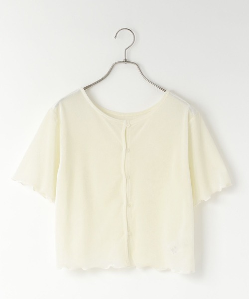 LOWRYS FARM（ローリーズファーム）の「シアーベロアメローカーディガンＳＳ　577737（カーディガン/ボレロ・レディース・ブラック/ネイビー/ブラウン/アイボリー・FREE）」の10枚目の写真