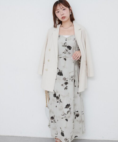 natural couture(ナチュラルクチュール)の「【canami】両サイドプリーツキャミワンピース(ワンピース・レディース・その他1/モカ/その他2/アイボリー/チャコールグレー・SMALL/FREE)」の10枚目の写真