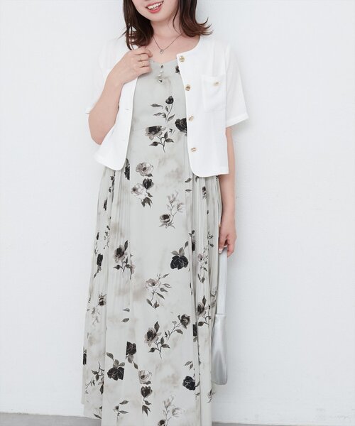 natural couture(ナチュラルクチュール)の「【canami】両サイドプリーツキャミワンピース(ワンピース・レディース・その他1/モカ/その他2/アイボリー/チャコールグレー・SMALL/FREE)」の12枚目の写真