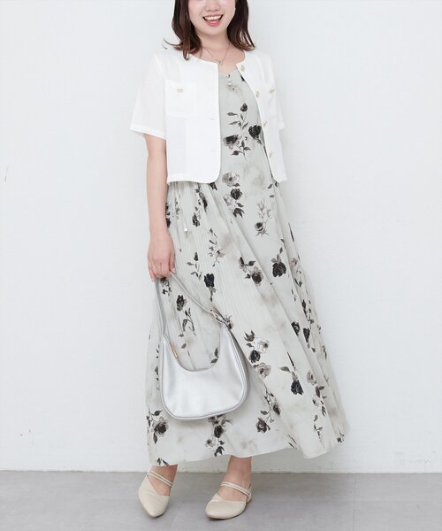 natural couture(ナチュラルクチュール)の「【canami】両サイドプリーツキャミワンピース(ワンピース・レディース・その他1/モカ/その他2/アイボリー/チャコールグレー・SMALL/FREE)」の14枚目の写真