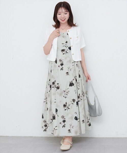 natural couture(ナチュラルクチュール)の「【canami】両サイドプリーツキャミワンピース(ワンピース・レディース・その他1/モカ/その他2/アイボリー/チャコールグレー・SMALL/FREE)」の15枚目の写真