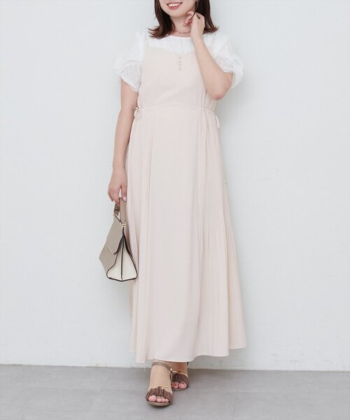 canami】両サイドプリーツキャミワンピース（ワンピース）｜natural