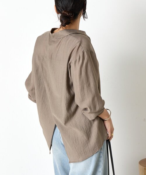 Jena espace merveilleux（ジェナ　エスパスメルヴェイユ）の「シボシアーバッククロスシャツ（シャツ/ブラウス・レディース・オフホワイト/パープル/モカ・FREE）」の22枚目の写真