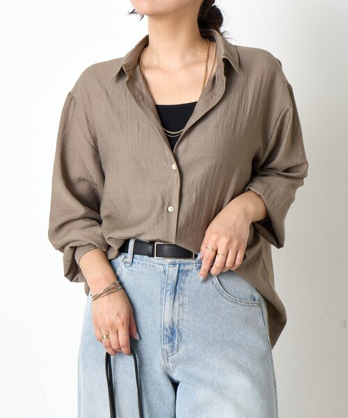 Jena espace merveilleux（ジェナ　エスパスメルヴェイユ）の「シボシアーバッククロスシャツ（シャツ/ブラウス・レディース・オフホワイト/パープル/モカ・FREE）」の20枚目の写真