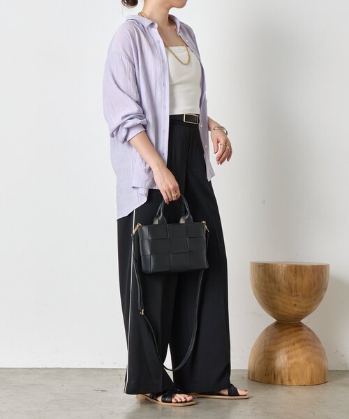 Jena espace merveilleux（ジェナ　エスパスメルヴェイユ）の「シボシアーバッククロスシャツ（シャツ/ブラウス・レディース・オフホワイト/パープル/モカ・FREE）」の15枚目の写真