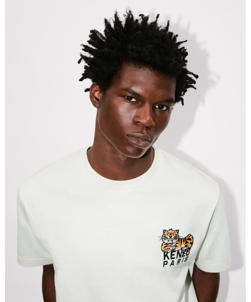 KENZO(ケンゾー)の「'KENZO Happy Tiger' エンブロイド コットン Tシャツ(Tシャツ/カットソー・メンズ・ホワイト系その他・SMALL/MEDIUM/LARGE/X-LARGE/XX-LARGE/X-SMALL)」の1枚目の写真