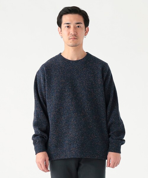 B:MING by BEAMS（ビーミングバイビームス）の「ダブルフェイス ネップ スウェット クルー（ユニセックス）（スウェット・メンズ・グレー/ネイビー・XL/L/M/S）」の2枚目の写真