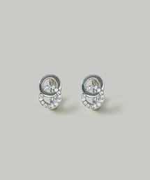 CZダブルサークルプチピアス