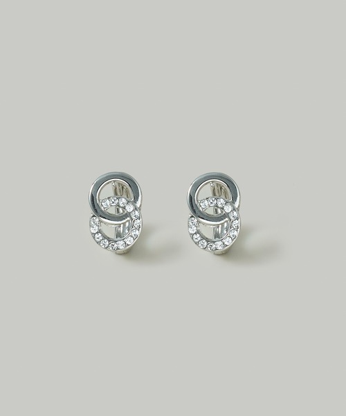 Jolie Toujours（ジョリトゥジュール）の「CZダブルサークルプチピアス（ピアス（両耳用）・レディース・ゴールド/シルバー・FREE）」の2枚目の写真