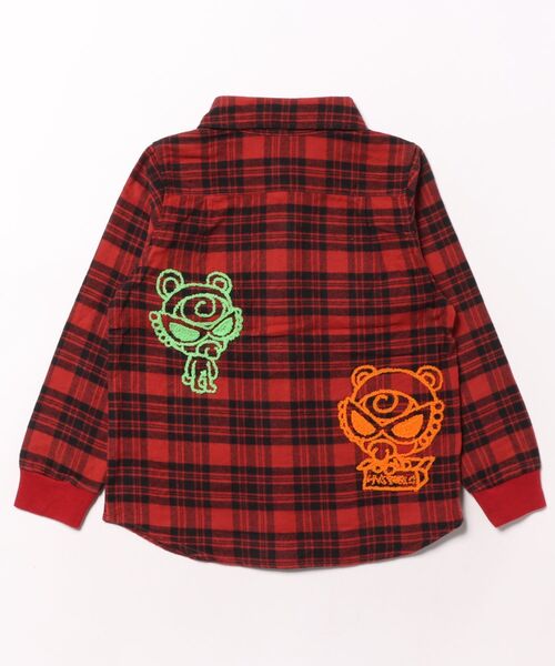 HYSTERIC MINI（ヒステリックミニ）の「SELFISH BABY 刺繍 チェックシャツ（シャツ/ブラウス・キッズ・レッド系その他・MEDIUM）」の2枚目の写真