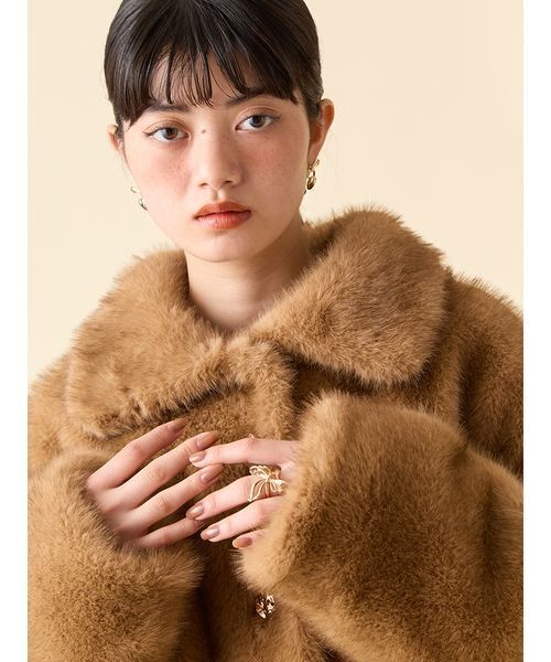 りりー⭐︎ショートコート リリーブラウン LILY BROWN [L.B CANDY STOCK]ビジューダブルショート