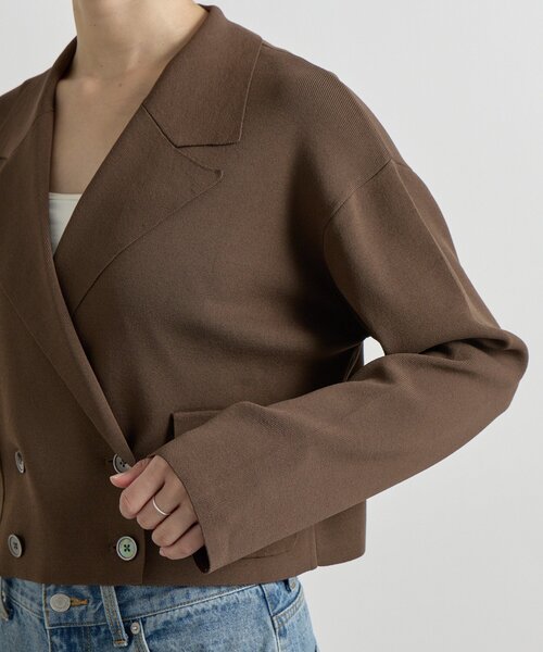 セール】【季節の変わり目に/接触冷感】ショートニットジャケット