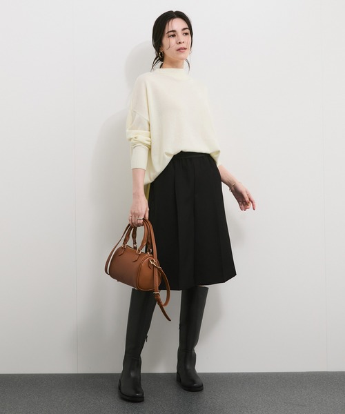 le cercle ADAM ET ROPE'(ルセルクルアダムエロペ)の「ウール混バックリンキングボトルネックニットプルオーバー(ニット/セーター・レディース・ホワイト系その他/グリーン/ブラック系その他/グレー・FREE)」の9枚目の写真