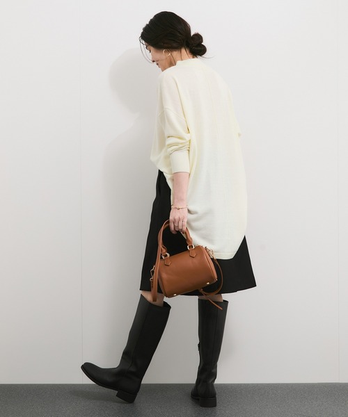 le cercle ADAM ET ROPE'(ルセルクルアダムエロペ)の「ウール混バックリンキングボトルネックニットプルオーバー(ニット/セーター・レディース・ホワイト系その他/グリーン/ブラック系その他/グレー・FREE)」の10枚目の写真