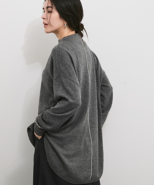 le cercle ADAM ET ROPE'(ルセルクルアダムエロペ)の「ウール混バックリンキングボトルネックニットプルオーバー(ニット/セーター・レディース・ホワイト系その他/グリーン/ブラック系その他/グレー・FREE)」の13枚目の写真