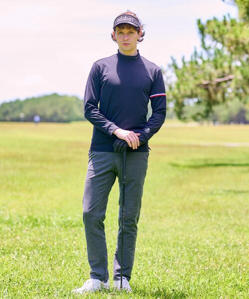 新レーベル ADABAT NAVY】吸水速乾 マルチインナーモックネックT（T