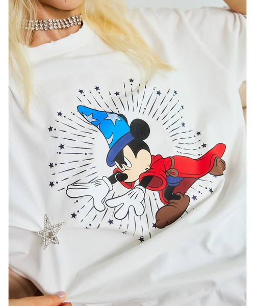 Little sunny bite(リトルサニーバイト)の「【8】【it】【little sunny bite Disney collection】 fantasia mickey mouse big tee(Tシャツ/カットソー・レディース・ホワイト・SMALL/MEDIUM)」の3枚目の写真
