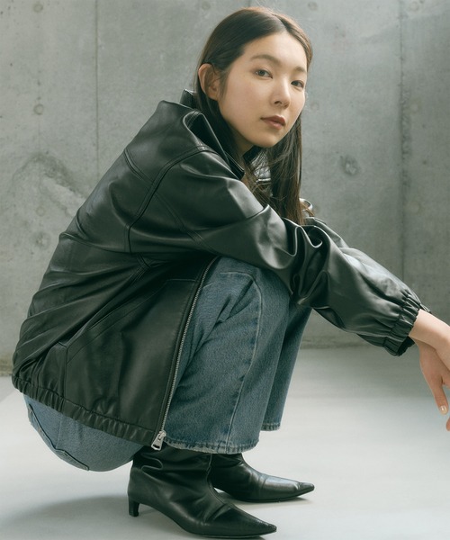 ジャケット・アウター Levi's PREMIUM BLACK LEATHER JACKET L Levi's/リーバイス PREMIUM BLACK FULLZIP SPORTS LEATHER