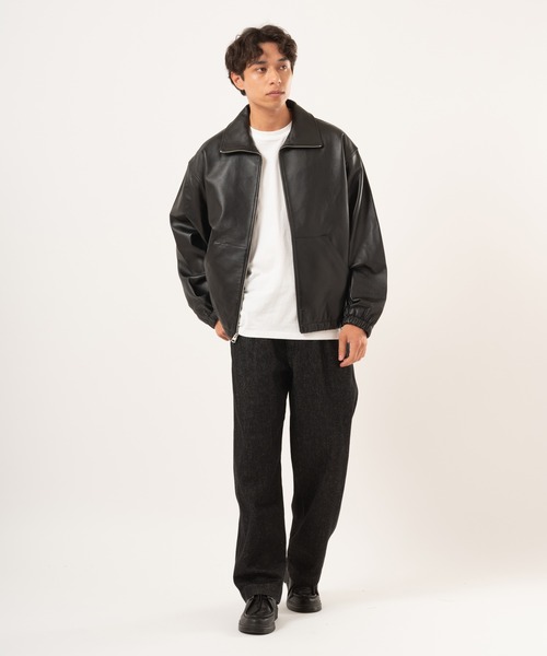 Levi's PREMIUM BLACK LEATHER JACKET サイズL Levi's｜PREMIUM BLACK FULLZIP SPORTS LEATHER JACKET