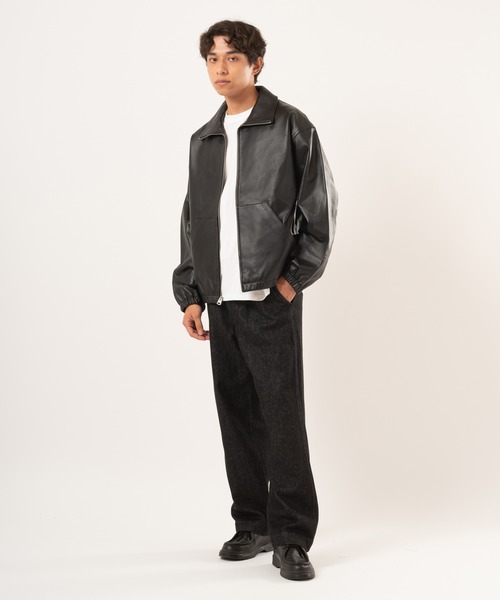 Levi's/リーバイス PREMIUM BLACK FULLZIP SPORTS LEATHER JACKET