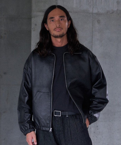 LEVI'S Premium Black Leather Jacket Mサイズ Levi's｜PREMIUM BLACK FULLZIP SPORTS LEATHER JACKET