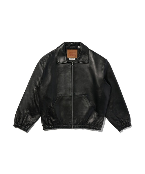 ジャケット・アウター Levi's PREMIUM BLACK LEATHER JACKET L Levi's/リーバイス PREMIUM BLACK FULLZIP SPORTS LEATHER JACKET