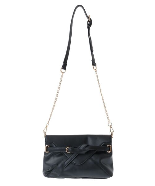 YECCA VECCA(イェッカヴェッカ)の「ベルトデザインチェーンバッグ(ショルダーバッグ・レディース・ブラック/ブロンズ・FREE)」の9枚目の写真