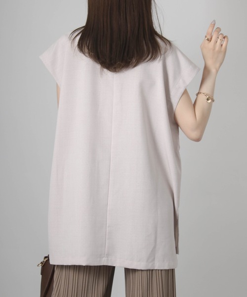 Social GIRL（ソーシャルガール）の「フレンチスリーブジャケット（ノーカラージャケット・レディース・アイボリー/ブラック/モカ・M）」の19枚目の写真