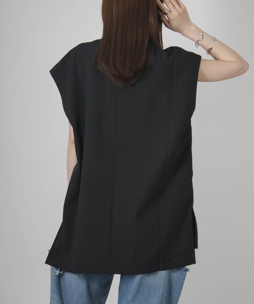 Social GIRL（ソーシャルガール）の「フレンチスリーブジャケット（ノーカラージャケット・レディース・アイボリー/ブラック/モカ・M）」の11枚目の写真