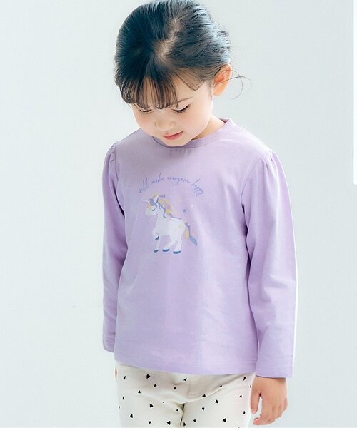 apres les cours（アプレレクール）の「【ジュニア対応】バラエティモチーフTシャツ/7days Style（Tシャツ/カットソー・キッズ・ベージュ/その他2/ラベンダー/グリーン/ピンク/レインボー/アイボリー/クリーム/グレー/ローズ・80/90/100/110/140/120/130）」の6枚目の写真