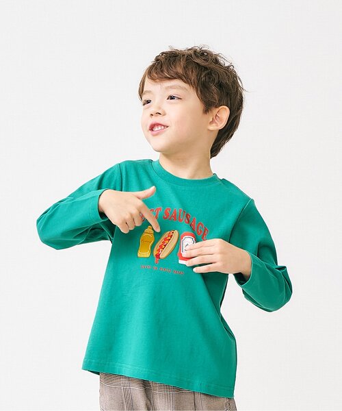 apres les cours（アプレレクール）の「【ジュニア対応】バラエティモチーフTシャツ/7days Style（Tシャツ/カットソー・キッズ・ベージュ/その他2/ラベンダー/グリーン/ピンク/レインボー/アイボリー/クリーム/グレー/ローズ・80/90/100/110/140/120/130）」の5枚目の写真