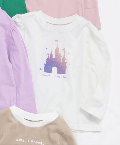 apres les cours（アプレレクール）の「【ジュニア対応】バラエティモチーフTシャツ/7days Style（Tシャツ/カットソー・キッズ・ベージュ/その他2/ラベンダー/グリーン/ピンク/レインボー/アイボリー/クリーム/グレー/ローズ・80/90/100/110/140/120/130）」の11枚目の写真