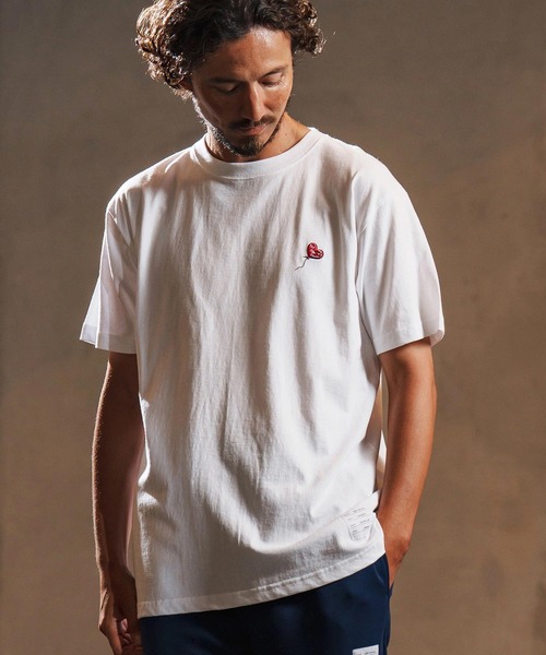 wjk reluxe(ダブルジェーケーリラックス)の「mt9881-heart balloon embroidery short sleeve cut sew Tシャツ(WR25W-32)(Tシャツ/カットソー・メンズ・ホワイト/ブラック/ライトピンク・XL/L/M/S)」の5枚目の写真