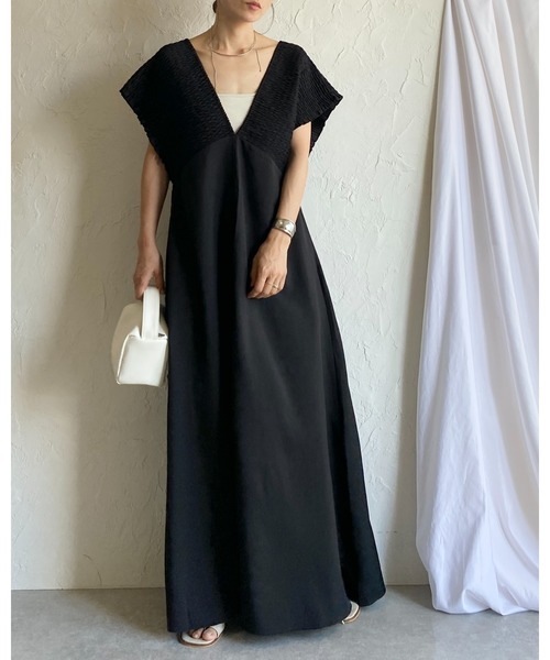 SOEJU フレンチスリーブ 2WAY ワンピース XS ブラック 2WAYワンピース - SOÉJU online store｜上質な大人の女性のため