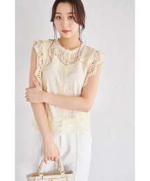 【ZOZO限定】ノースリーブ総レースブラウス