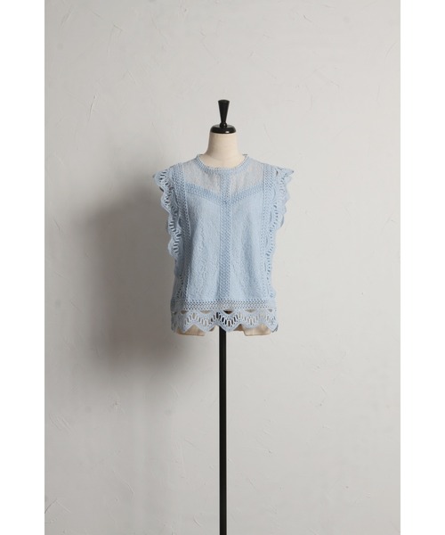 tocco closet(トッコ クローゼット)の「【ZOZO限定】ノースリーブ総レースブラウス(シャツ/ブラウス・レディース・ブルー/ホワイト/イエロー・M)」の19枚目の写真