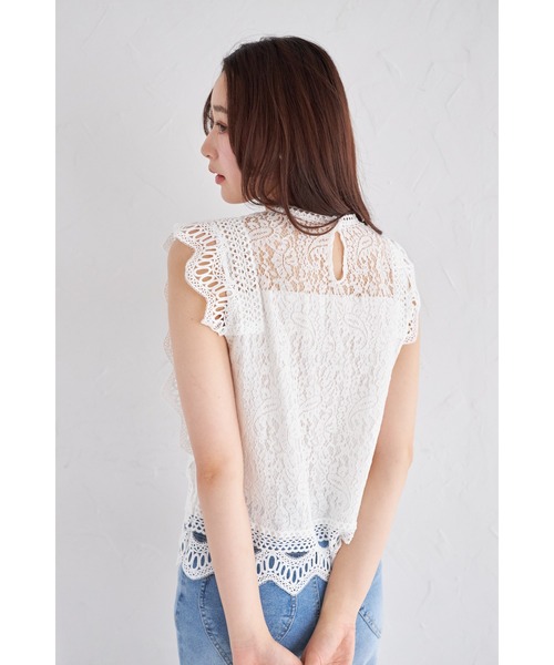 tocco closet(トッコ クローゼット)の「【ZOZO限定】ノースリーブ総レースブラウス(シャツ/ブラウス・レディース・ブルー/ホワイト/イエロー・M)」の8枚目の写真