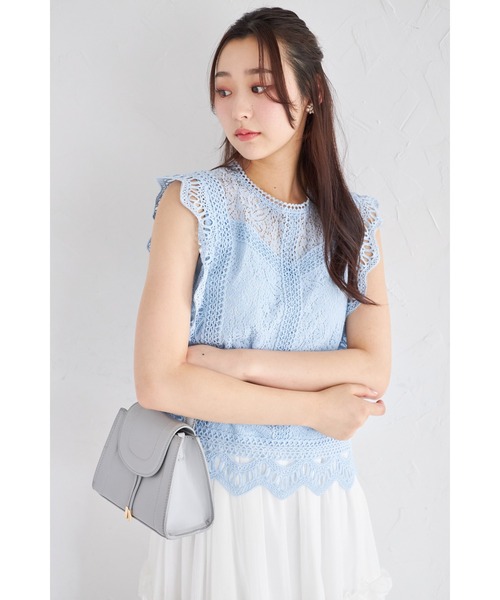 tocco closet(トッコ クローゼット)の「【ZOZO限定】ノースリーブ総レースブラウス(シャツ/ブラウス・レディース・ブルー/ホワイト/イエロー・M)」の11枚目の写真