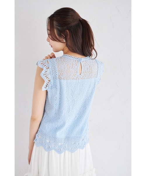 tocco closet(トッコ クローゼット)の「【ZOZO限定】ノースリーブ総レースブラウス(シャツ/ブラウス・レディース・ブルー/ホワイト/イエロー・M)」の13枚目の写真