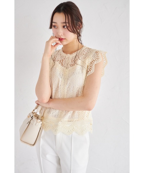 tocco closet(トッコ クローゼット)の「【ZOZO限定】ノースリーブ総レースブラウス(シャツ/ブラウス・レディース・ブルー/ホワイト/イエロー・M)」の16枚目の写真